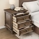 preview thumbnail 48 of 116, Wood NightStand with Metal Handle
