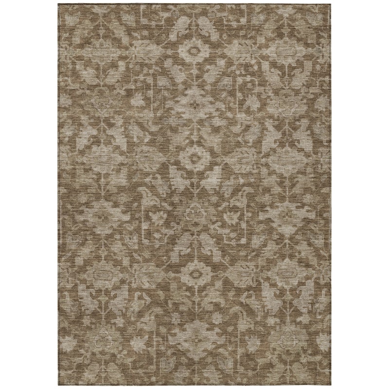 Machine Washable Indoor/ Outdoor Casual Traditional Chantille Rug