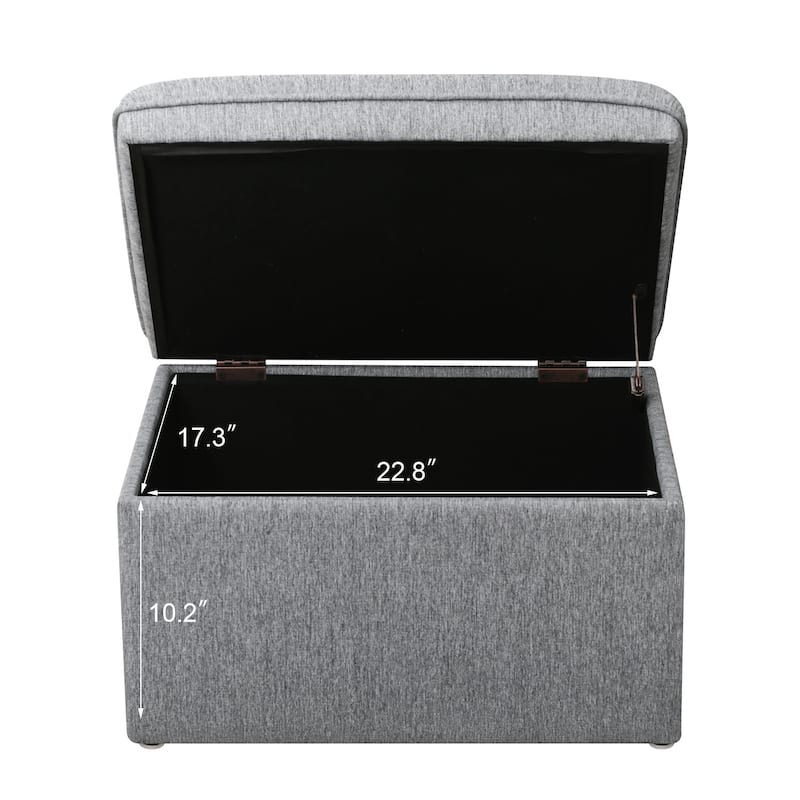 Adeco 24" Linen Storage Ottoman Bench