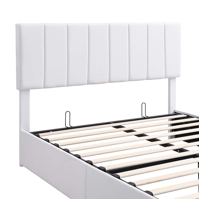 Merax Upholstered Platform Bed with a Hydraulic Storage System