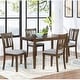 preview thumbnail 1 of 6, Wooden Dining Chairs Set of 4 Kitchen Chair Side Chair Accent Chair Walnut - Queen Anne Back
