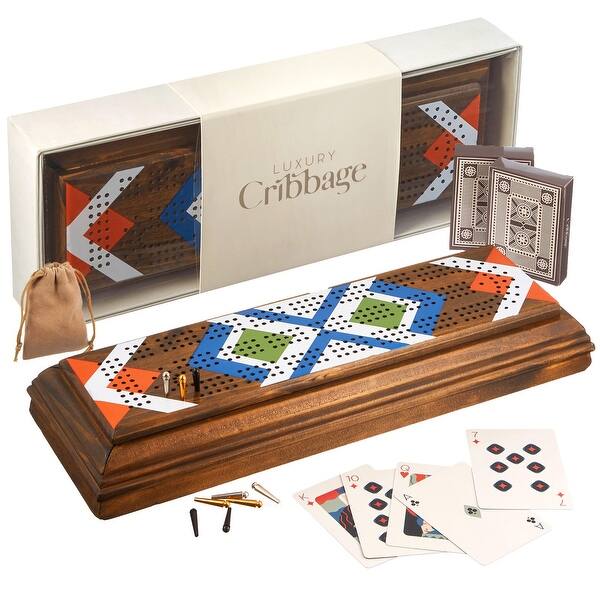 slide 2 of 6, Luxury Cribbage - Multi - 16x6x2.5 in.
