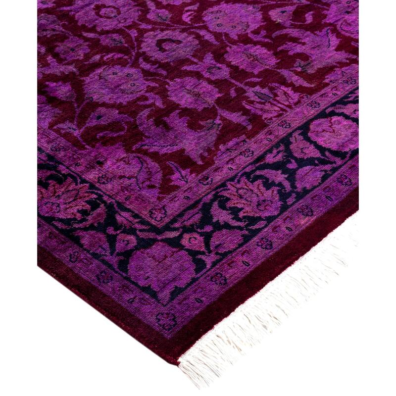 Overdyed One-of-a-Kind Hand-Knotted Area Rug - Red - 2' 7" x 12' 1"