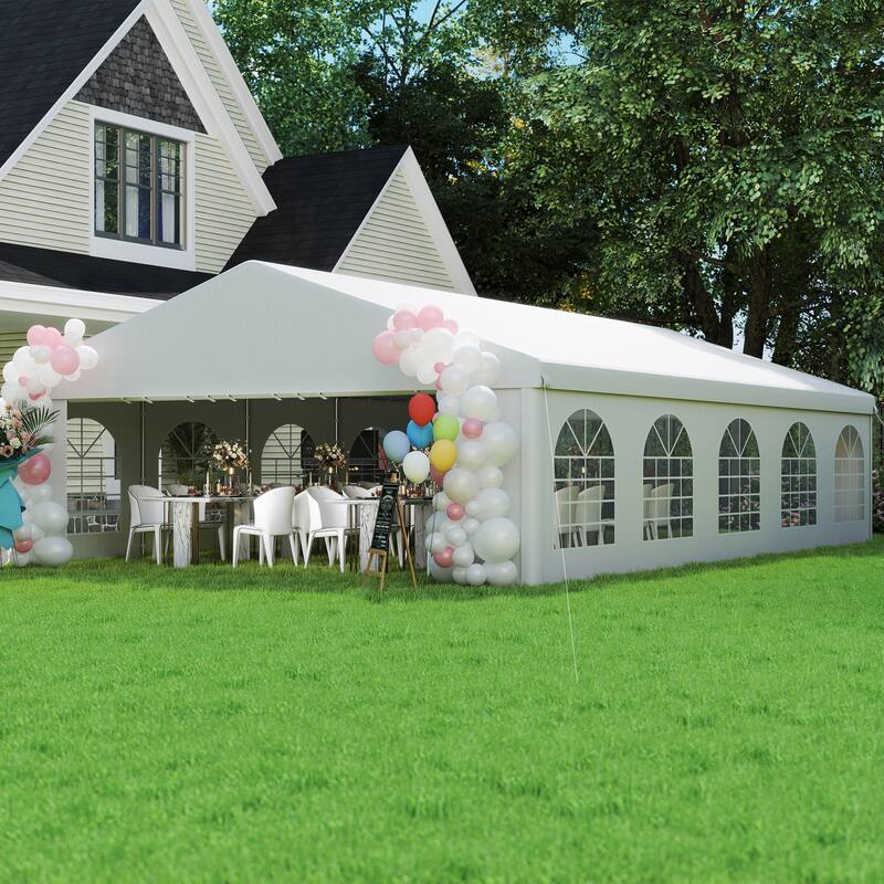 Outsunny 20' x 32' Heavy Duty Party Tent, Large Canopy Tent w/ Removable Protective Sidewalls