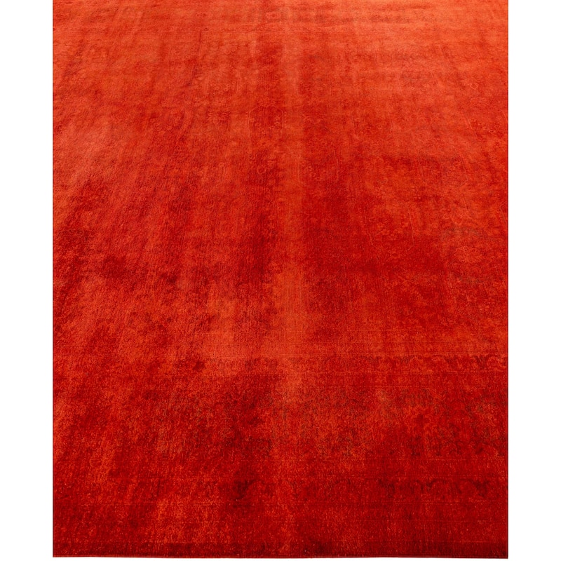 Overdyed One-of-a-Kind Hand-Knotted Area Rug - Orange - 8' 2" x 10' 1"