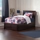 preview thumbnail 3 of 6, Portland Twin XL Platform Bed with Footboard & 2 Storage Drawers in Espresso