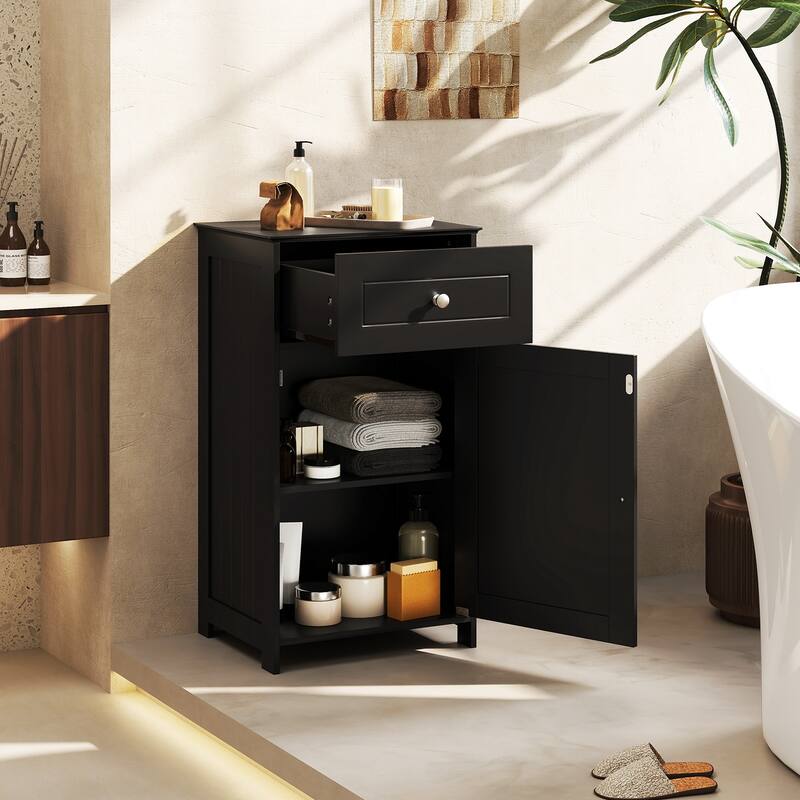 Bathroom Storage Cabinet with Drawer and Adjustable Shelf - 17" x 13.5" x 30.5"