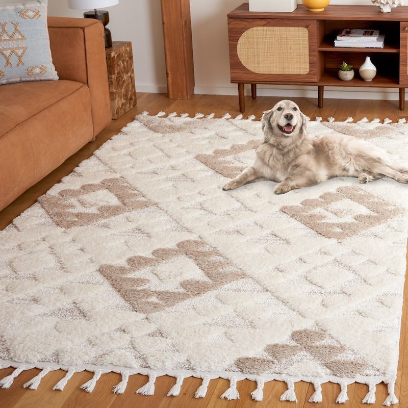 SAFAVIEH Moroccan Tassel Shag Kobi 2-inch Thick Rug