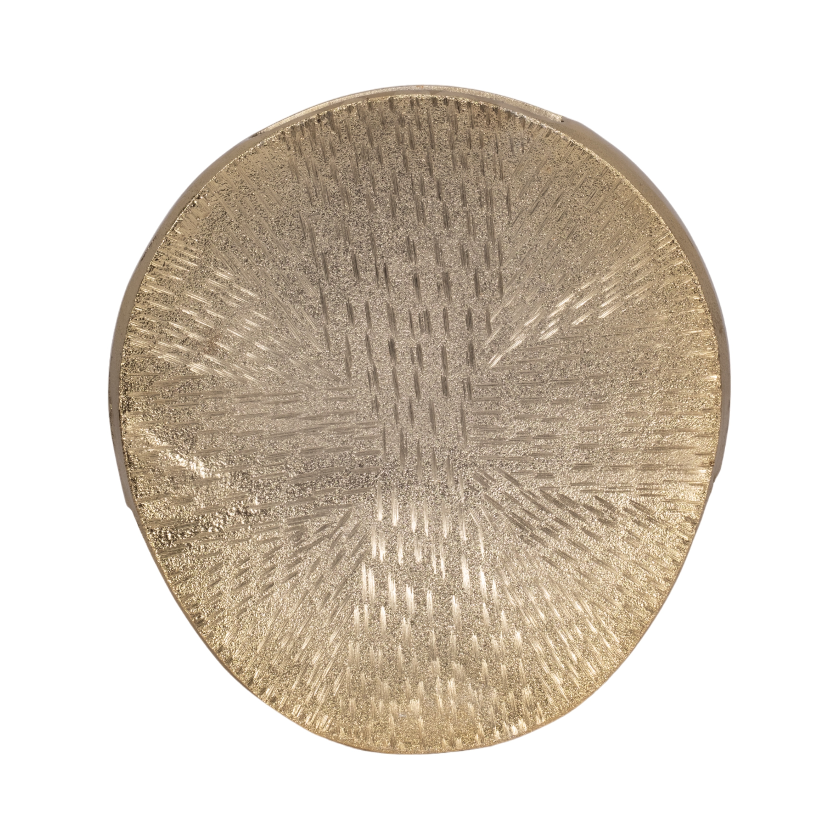 Metal Etched Textured Surface Oval Vase - Gold, 8"