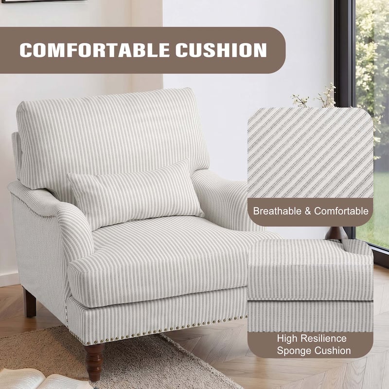 Set of 2 Mid Century Chenille Upholstered Accent Chairs