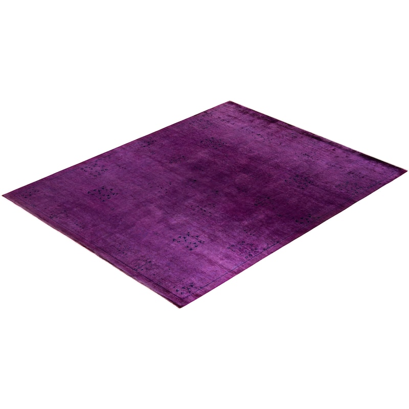 Fine Vibrance, One-of-a-Kind Hand-Knotted Area Rug - Purple, 8' 3" x 10' 3" - 8' 3" x 10' 3"