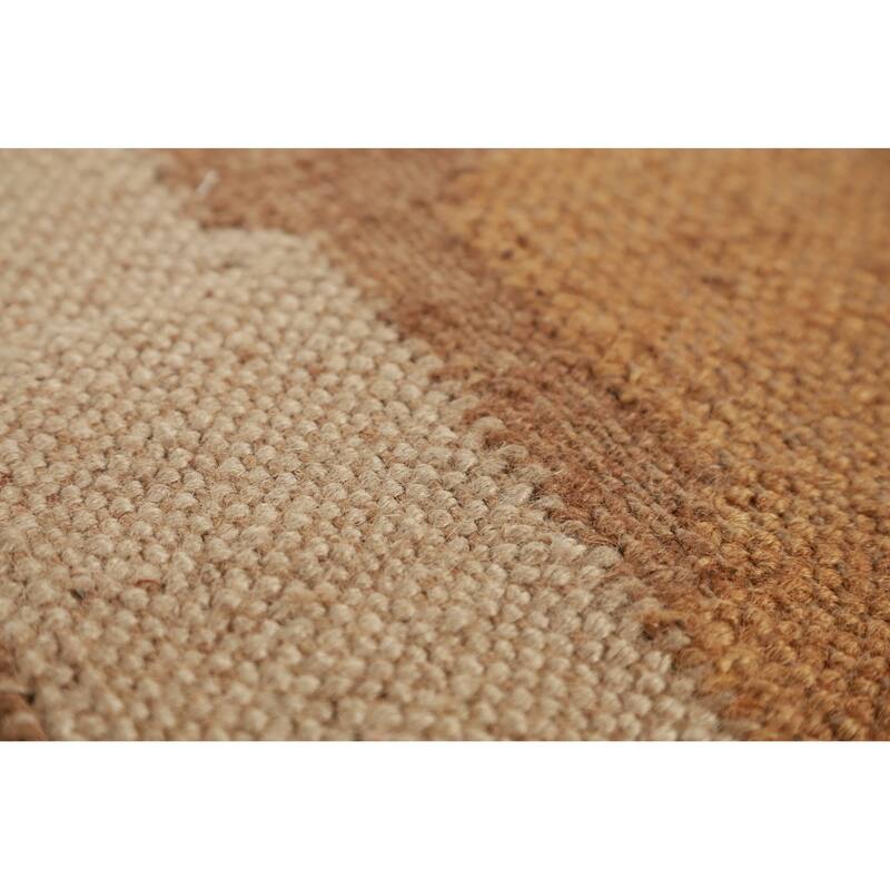 Hand Woven Oriental 100% Jute Carpet Southwestern Modern Brown Kilim Area Rug - 10' 2'' X 8' 3''