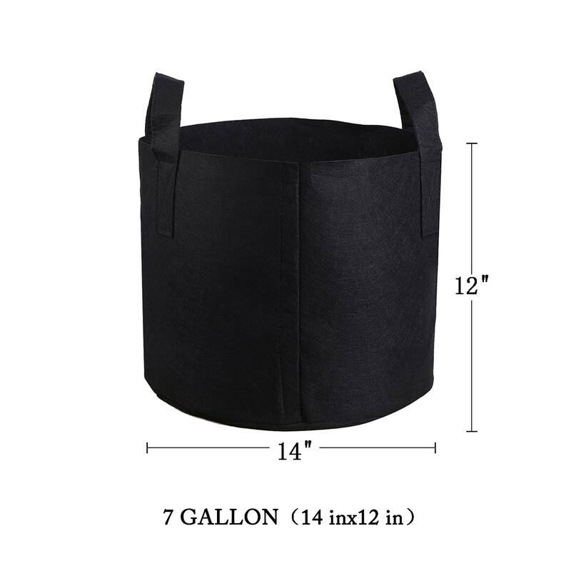 10-Pack Grow Bags Thickened Nonwoven Plant Fabric Pots with Handles - 7 Gal