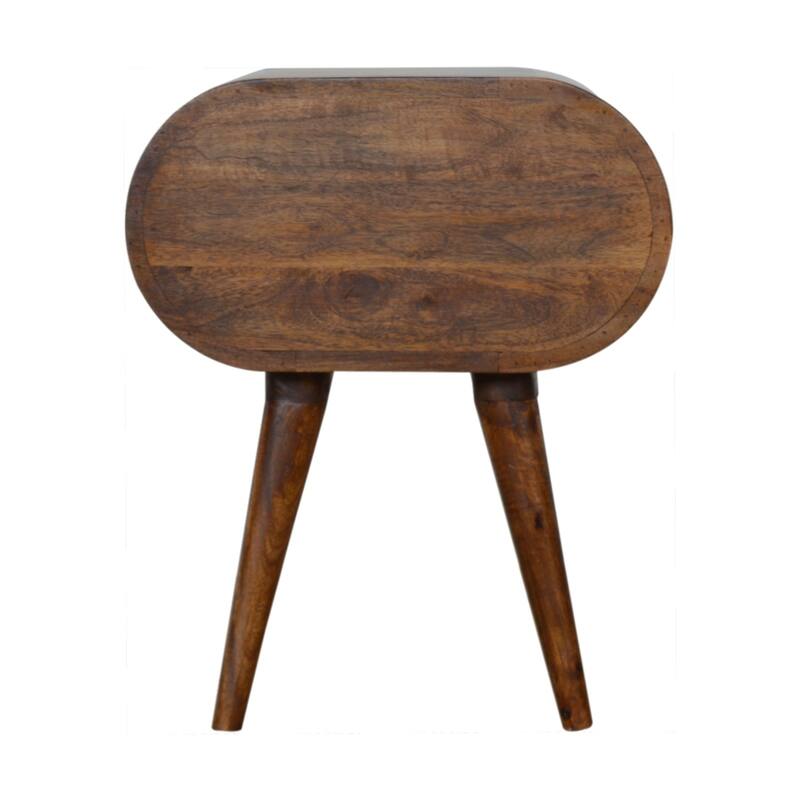 Artisan Furniture Solid Wood Chestnut Circular Nightstand