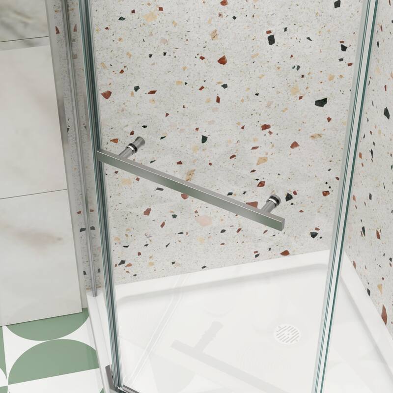34.75" W x 72" H Aluminum Frameless Shower Enclosure