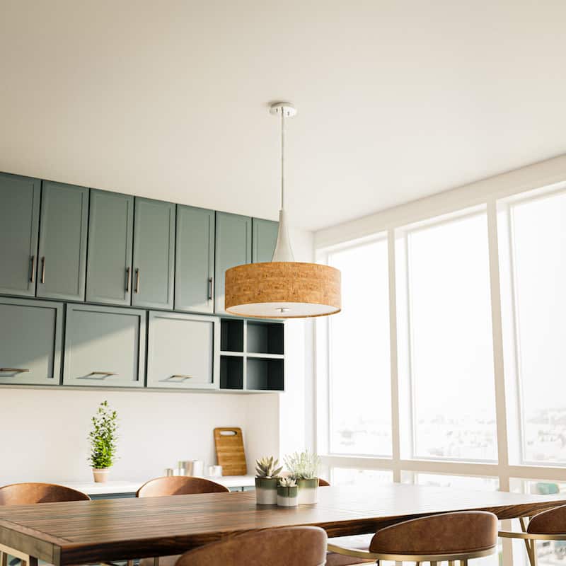 Kenroy Home Bulletin 3-Light Pendant - Brushed Steel