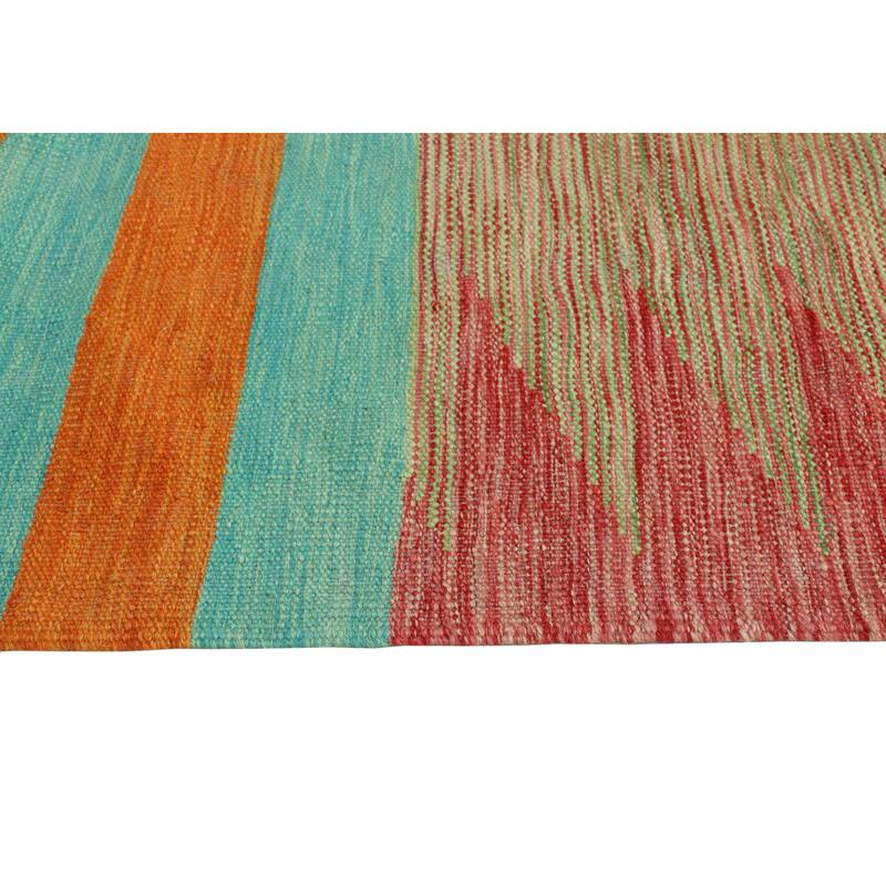 Flatweave Addison Red/Ivory Rug - 6'4" x 9'11"