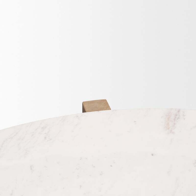 Bianca Light Brown Wood w/ Round Marble Top Coffee Table
