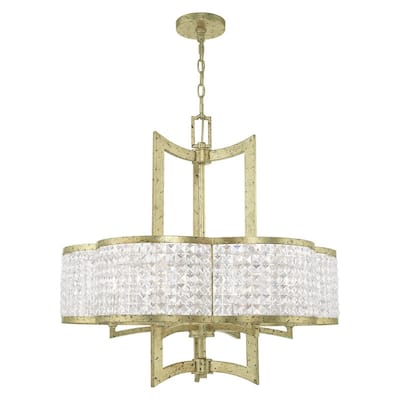 Livex Lighting 6-light Winter Gold with Crystals Chandelier, 50576-28 - 26" DIA 26" H