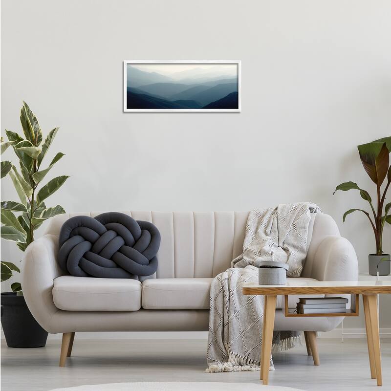 Stupell Foggy Blue Mountains Framed Giclee Art Design By Gemma Bardot