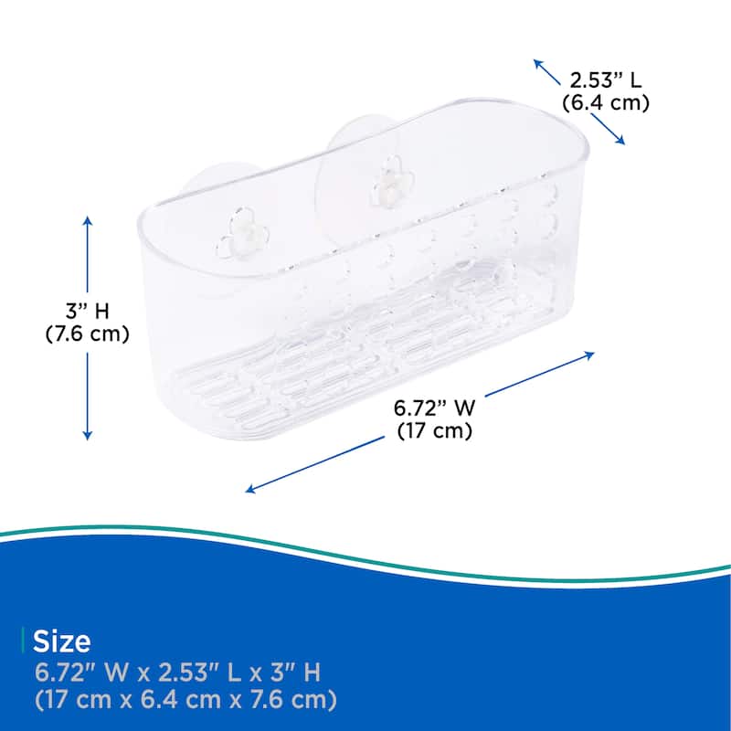 Kenney Small Suction Cup Basket Caddy - 2.53" L x 6.72" W x 3" H