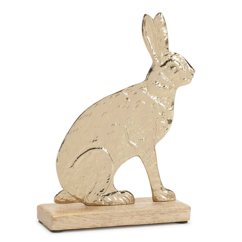 Sitting Rabbit Metal Figures - 8.25" - Set of 2