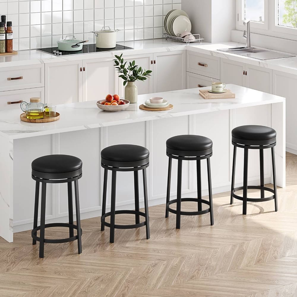 Round Counter Swivel Bar Stools for Dining Room, Home Bar - N/A