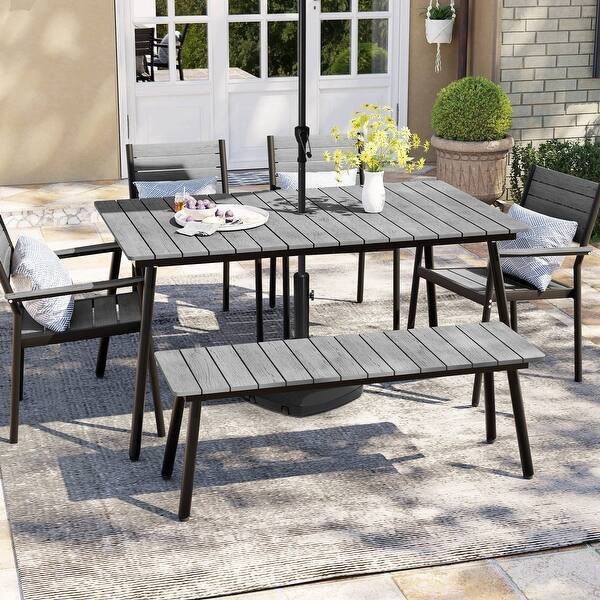 slide 2 of 39, Outdoor 3/5/6-Piece Furniture Patio Dining Set with Rectangular Table