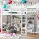 preview thumbnail 1 of 26, Twin Size Loft Bed With 8 Open Storage Shelves Snd Built-in Ladder for Home