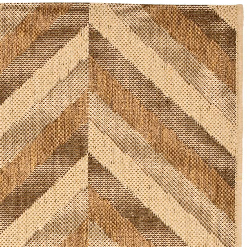 SAFAVIEH Courtyard Julianne Indoor/ Outdoor Waterproof Patio Backyard Rug - 2'7" x 5' - Creme/Gold