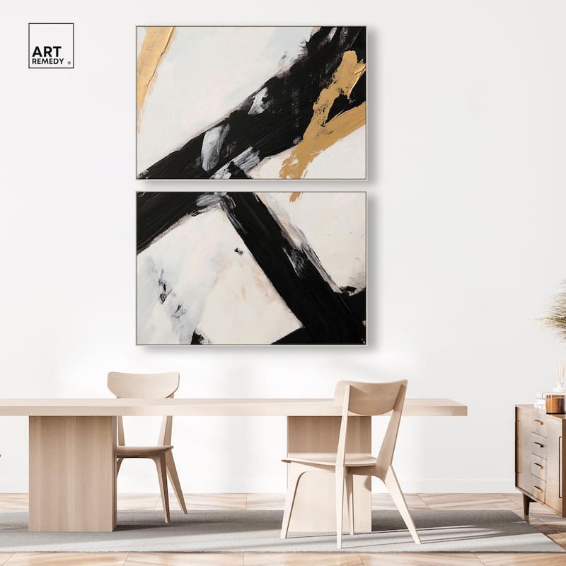 Weight of Black I Canvas Set of 2 by Art Remedy