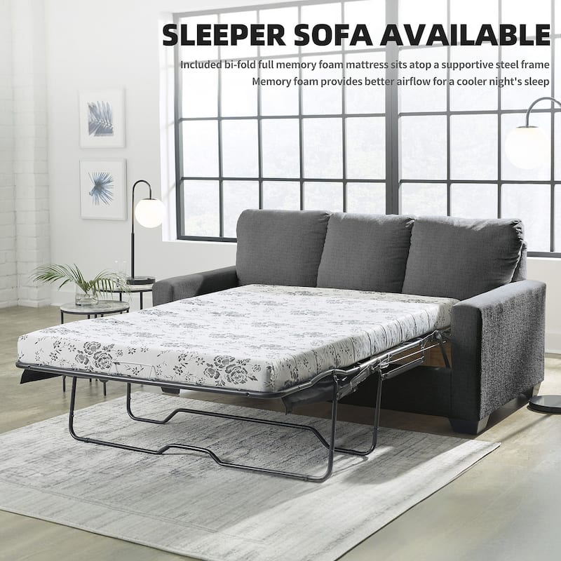 Signature Design by Ashley Rannis Pewter Full Sofa Sleeper - 76"W x 40"D x 39"H