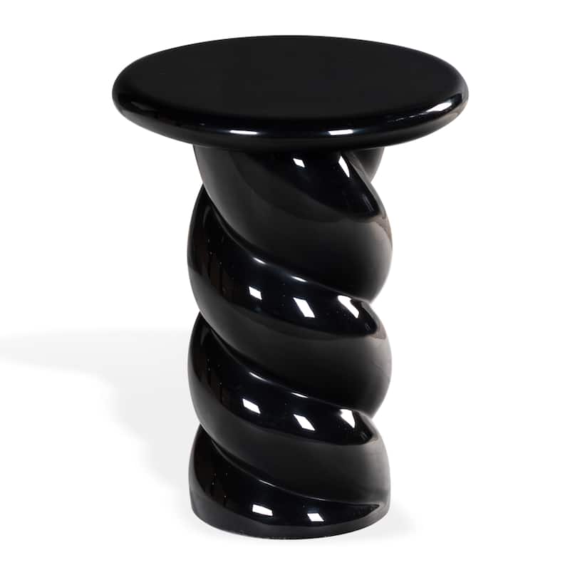 SAFAVIEH Couture Noelly Concrete Accent Table - 14"W x 14"D x 18"H - Black