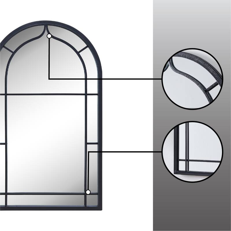 FirsTime & Co. Ariana Farmhouse Arch Metal Mirror, American Crafted, Dark Gray, Mirror, 20 x 1 x 33 in