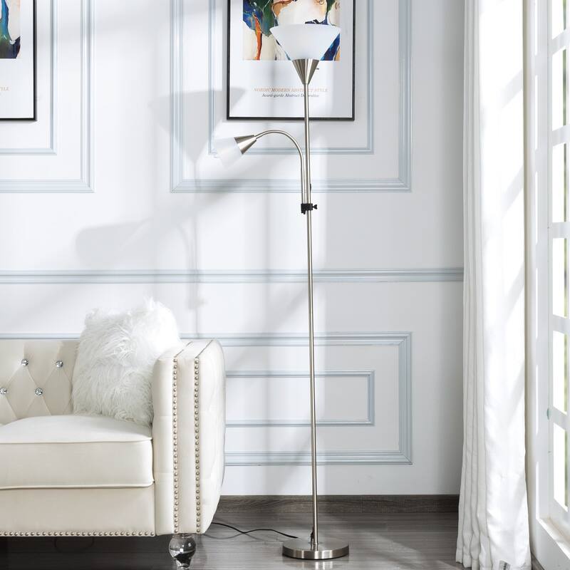 71.3" Tall Standing LED Floor Lamp with Shade - Adjustable Brightness