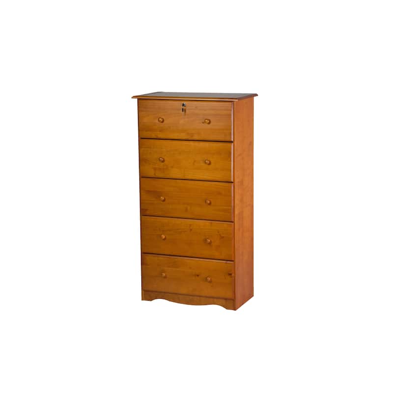 Palace Imports 100% Solid Wood 5-Jumbo Drawer Chest with Lock
