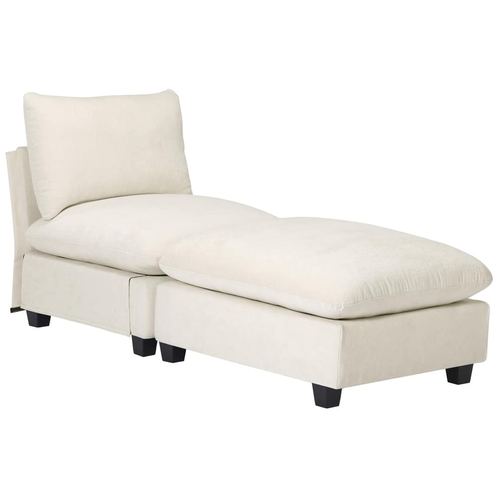 Lucca Chenille Upholstered Single Sofa Chair with Ottoman