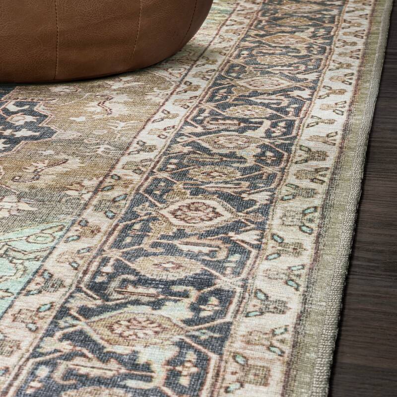 JONATHAN Y Marrakesh Ornate Medallion Machine Washable Area Rug