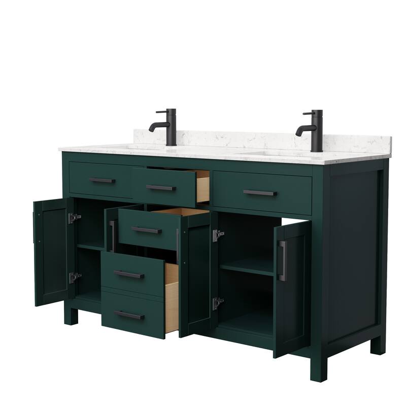 Beckett 60 Inch Double Vanity, Cultured Marble Top