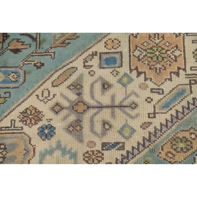 Geometric Tabriz Persian Vintage Area Rug Handmade Bedroom Wool Carpet - 8'0"x 11'0"