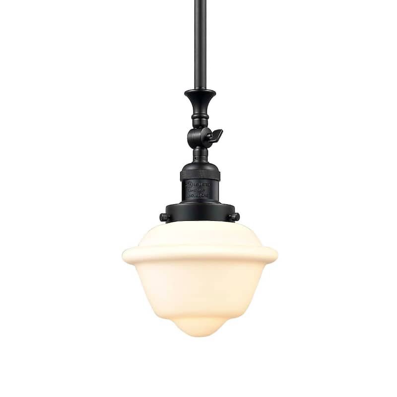 Innovations Lighting Small Oxford Single Light 8" Wide Mini Pendant - Oil Rubbed Bronze / Matte White Cased
