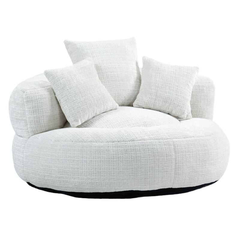 Chenille Lazy Sofa with Pillows