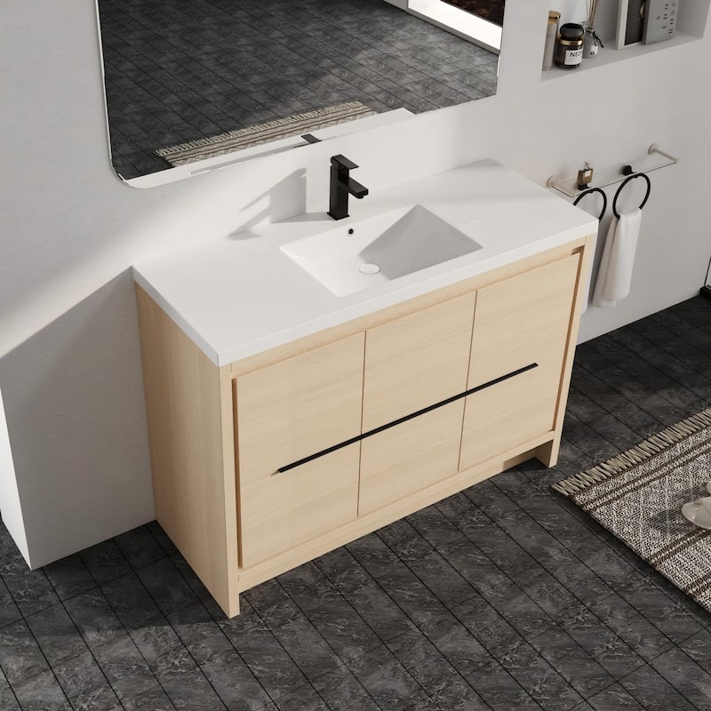 Malwee 24"/30"/36"/48"/60" Bathroom Vanity with Sink, FreeStanding Vanity with Soft Close Door and Drawer