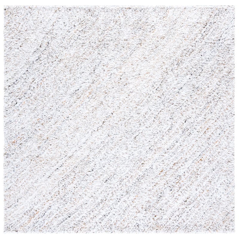 SAFAVIEH Handmade Glory Shag Stergiani Rug - 6' Square - Ivory/Beige