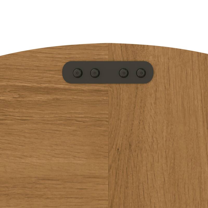 47" Round Farmhouse Dining Table for 4 - MDF with Oak Finish, 300lb Capacity, Easy Assembly