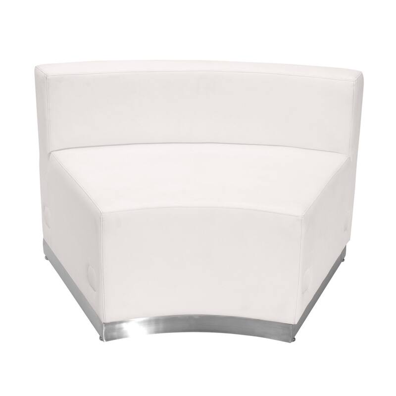 LeatherSoft Concave Chair with Brushed Stainless Steel Base - 41.5"W x 25.25"D x 27"H