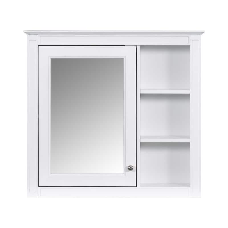 30'' x 28'' Wall Mounted Storage Cabinet for Bathroom,Mirror Cabinet with 3 Open Shelves