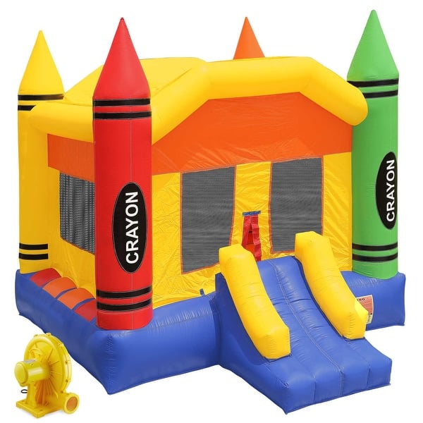 slide 2 of 9, Commercial Crayon Bounce House with Blower Kids