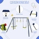 preview thumbnail 10 of 8, 3-in-1 Outdoor Swing Set for Kids Aged 3 to 10 - 109.5" x 56" x 69.5"(L x W x H)
