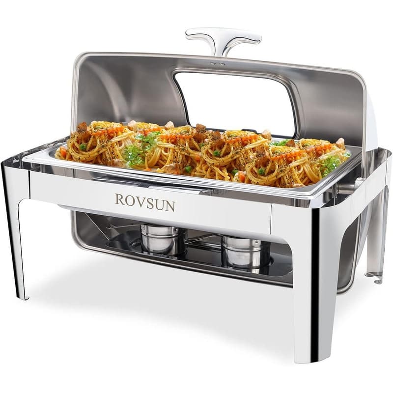 1 Set / 2 Set 9 Quarts Stainless Steel Rectangle Chafing Dish - 1-Set